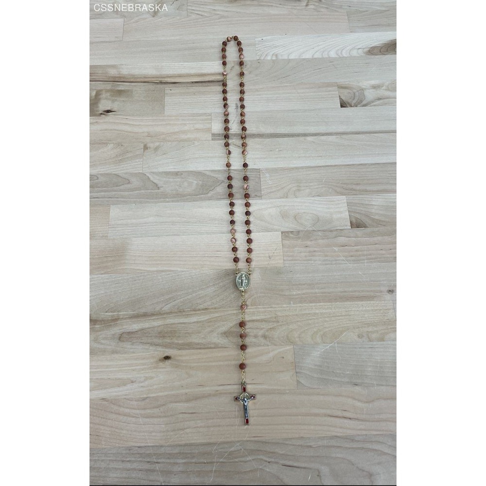 NEW Hand Crafted Rosary‎ 6mm bead of Malachite Gold Crucifix